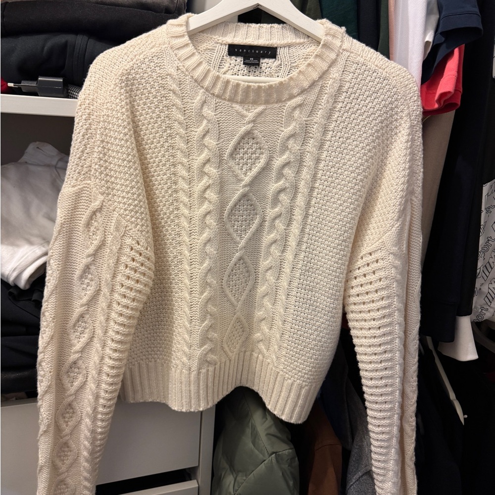 Sanctuary Cream Cable Knit Sweater